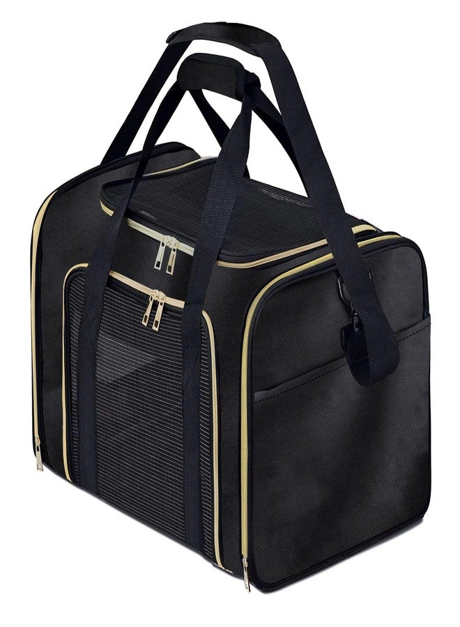 KIKA Pets Goldfinch Cat Bag Carrier | Small Dog Puppy Bag Carrier | Airline Dimension Approved Akasa - Medium Size (18 x 9.8 x 9.9 inches), Midnight Black - Image 1